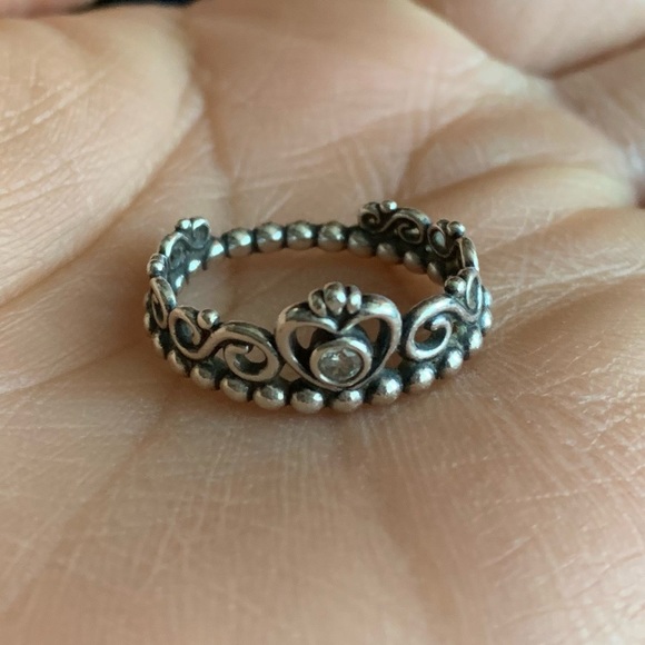 Retired Authentic Pandora The Princess Silver Ring Size US 6 Jewelry - Picture 5 of 13